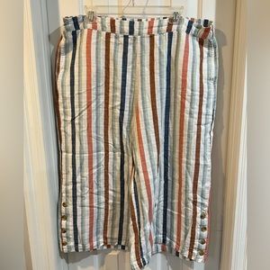 a.n.a. Wide Leg Capris, XXL, multi striped